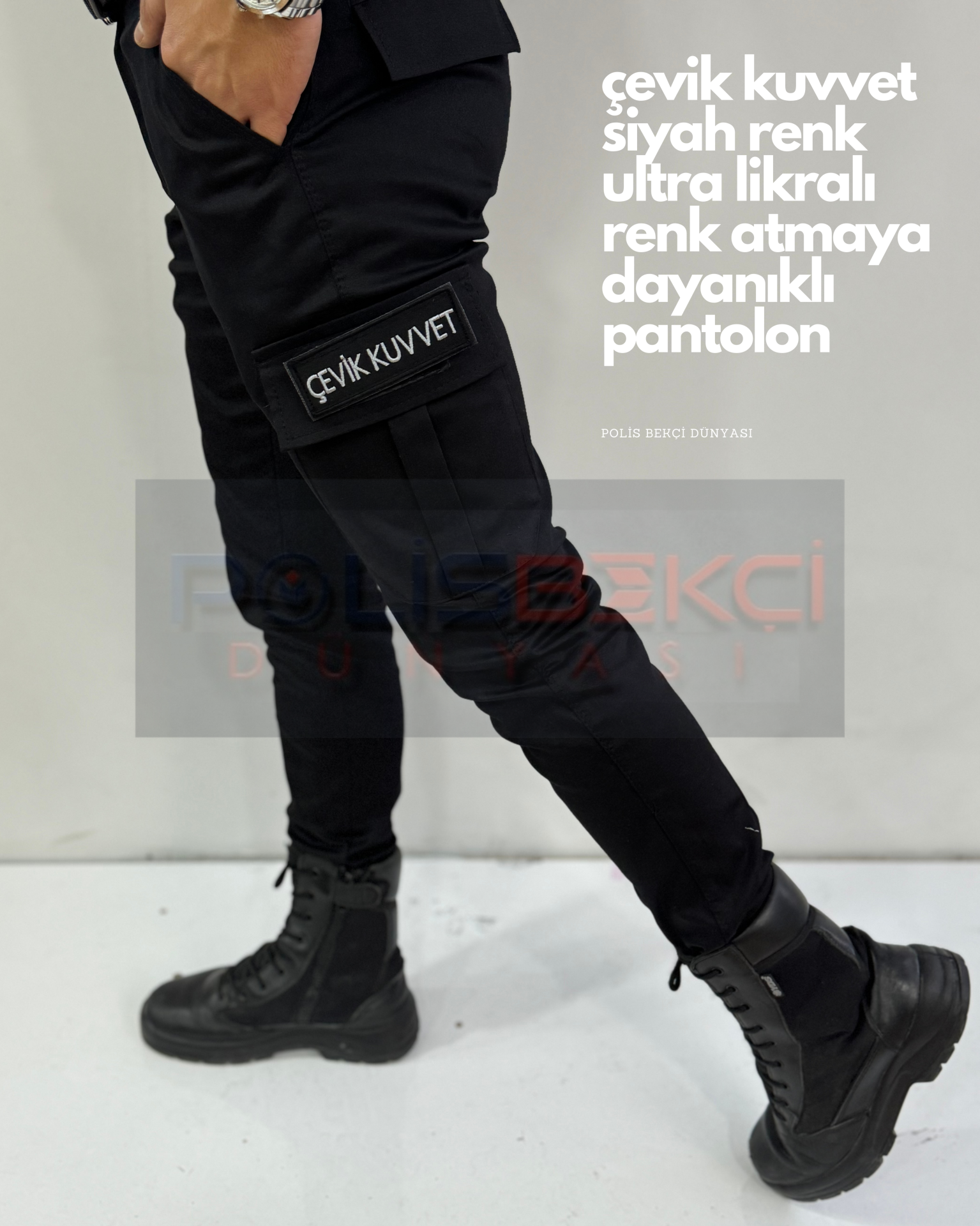 4 MEVSİMLİK  SİYAH ÇEVİK KUVVET LİKRALI PANTOLON 40