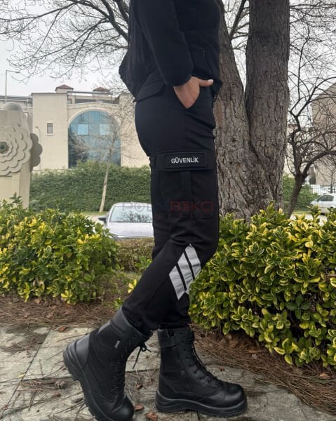 4 MEVSİMLİK UNİSEX YENİTİP  SİYAH ULTRA LİKRALI GÜVENLİK PANTOLONU