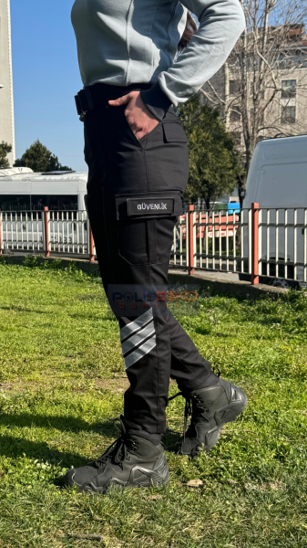 KIŞLIK UNİSEX YENİTİP  SİYAH ULTRA LİKRALI GÜVENLİK PANTOLONU