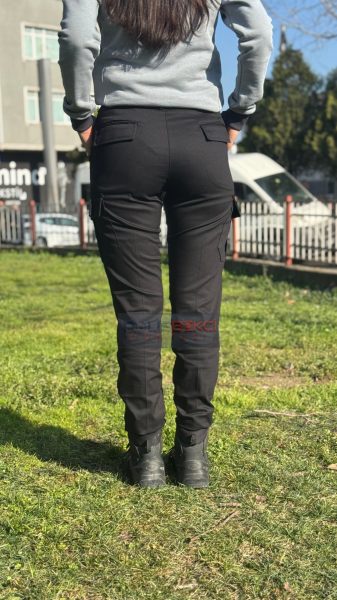4 MEVSİMLİK UNİSEX YENİTİP  SİYAH ULTRA LİKRALI GÜVENLİK PANTOLONU 38